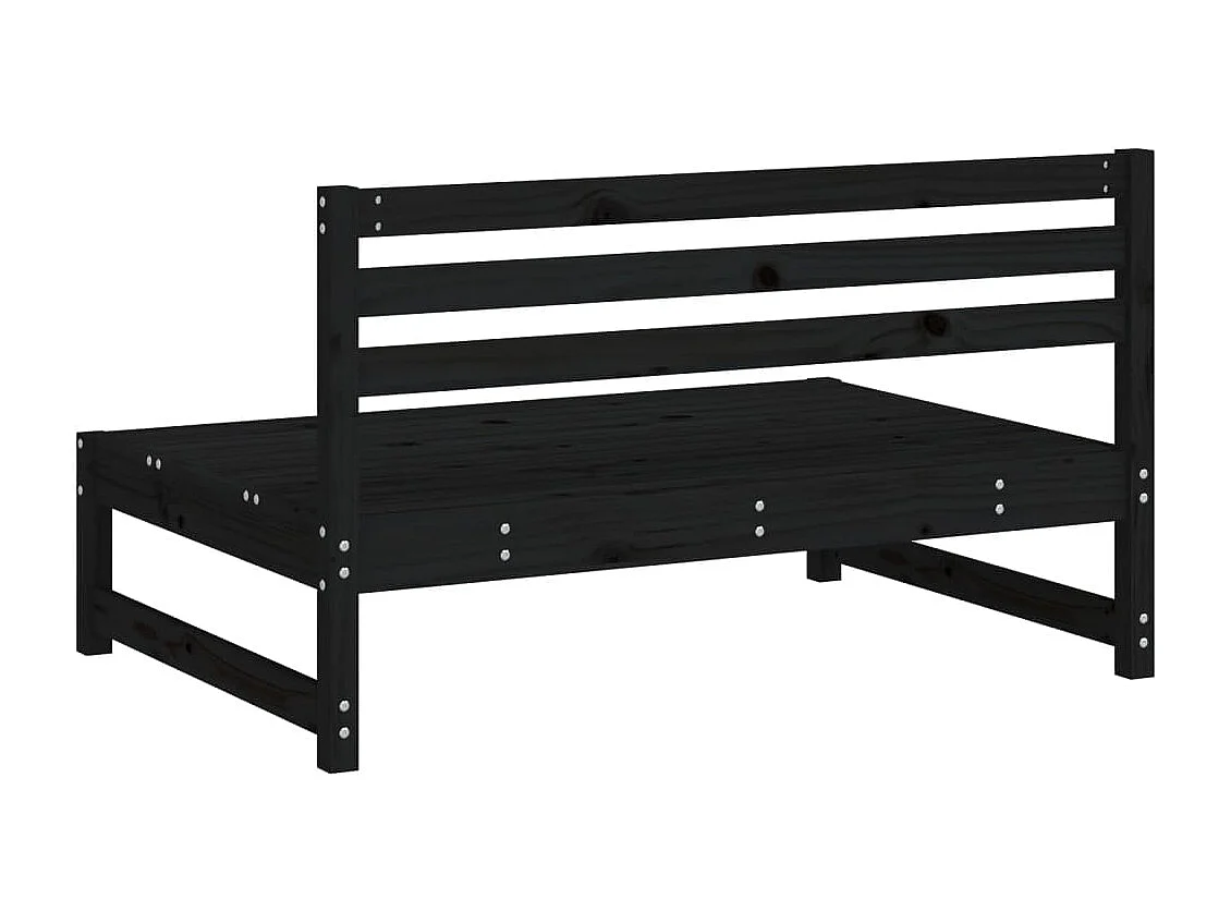 Sofá de centro para jardim 120x80 cm pinho maciço preto