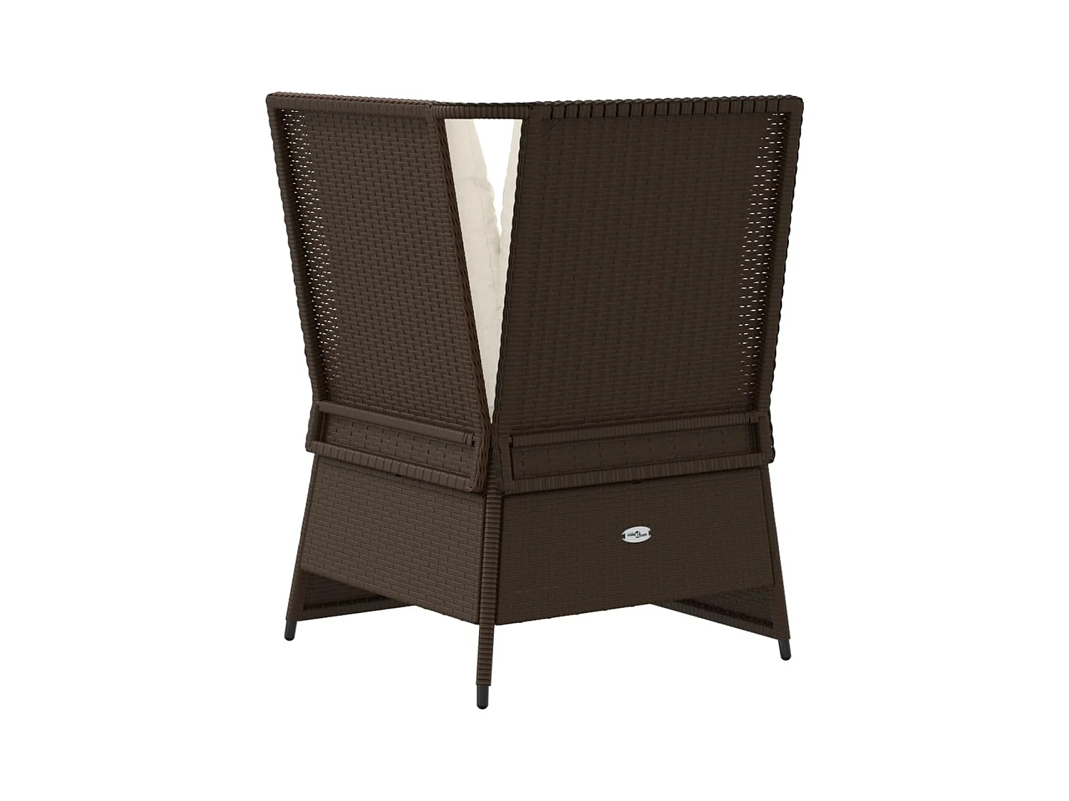 Tuinhoekbank met kussens poly rattan bruin