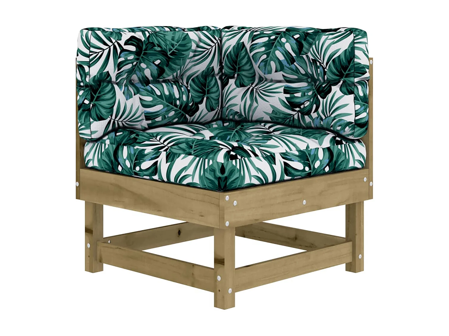 Canapés d'angle avec coussins 2 pcs bois de pin imprégné