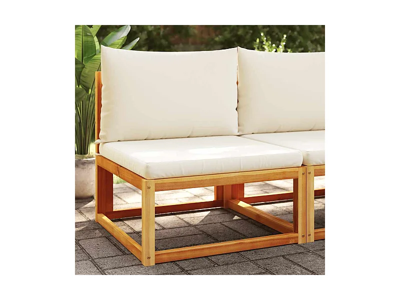 Tuinbank zonder armleuningen met kussens acaciahout & rotan