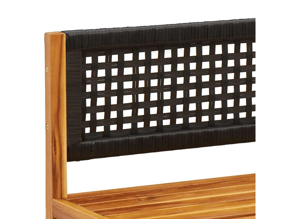 Canapé de jardin sans accoudoirs avec coussins en bois d'acacia et rotin