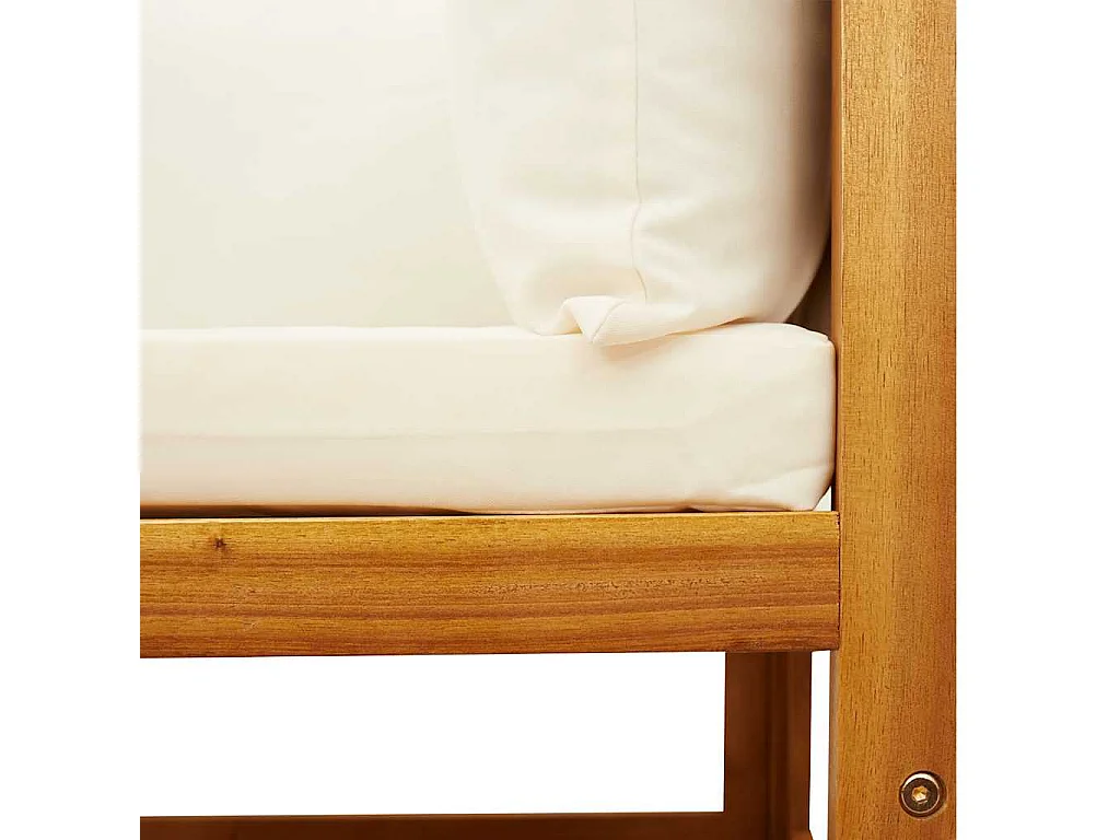 Canapé de jardin sans accoudoirs avec coussins en bois d'acacia et rotin
