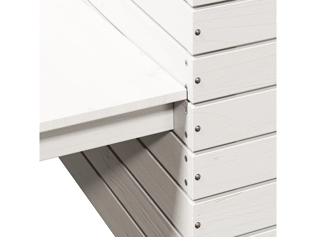Bankje met plantenbakken 167,5x60x65 cm grenenhout wit