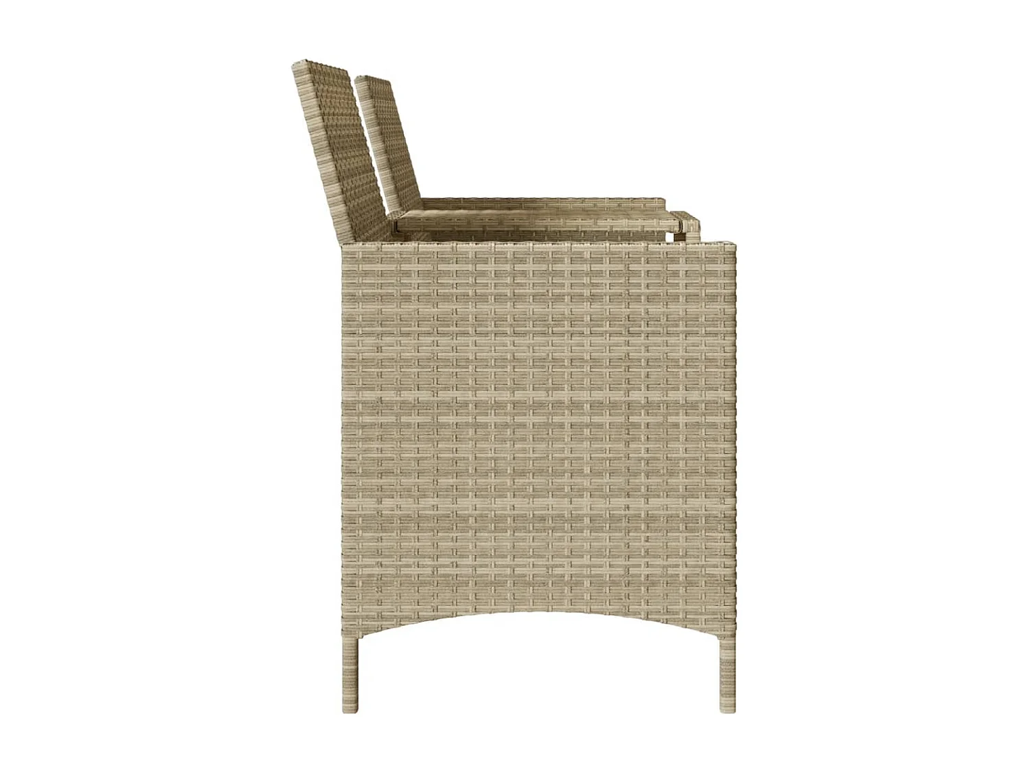 Gartensofa 2-Sitzer mit Tisch und Kissen Hellgrau Poly Rattan