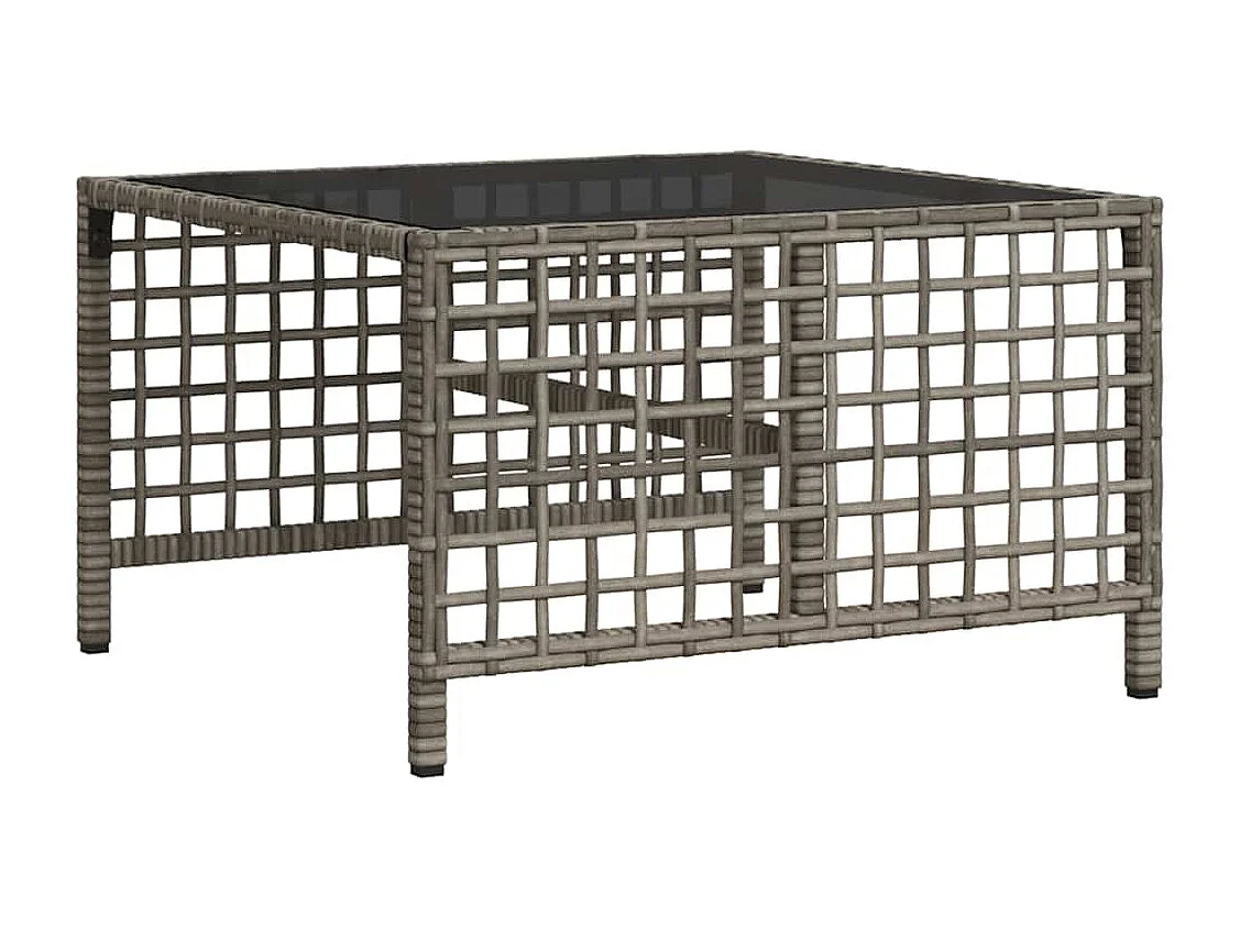 Salon de jardin d'angle avec coussins 3 pcs gris résine tressée