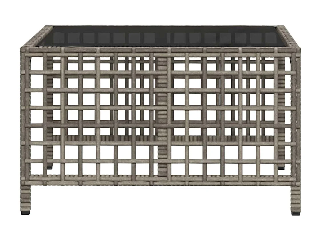 Salon de jardin d'angle avec coussins 3 pcs gris résine tressée