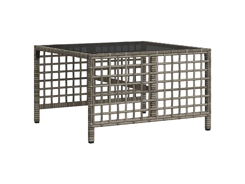 Salon de jardin d'angle avec coussins 3 pcs gris résine tressée