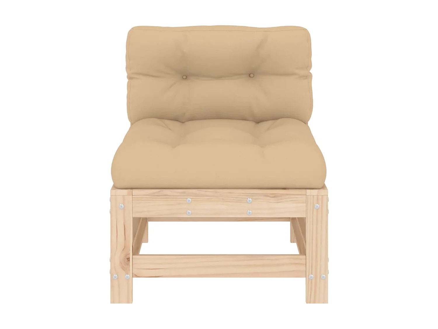 Canapés centraux avec coussins 2 pcs bois de pin massif