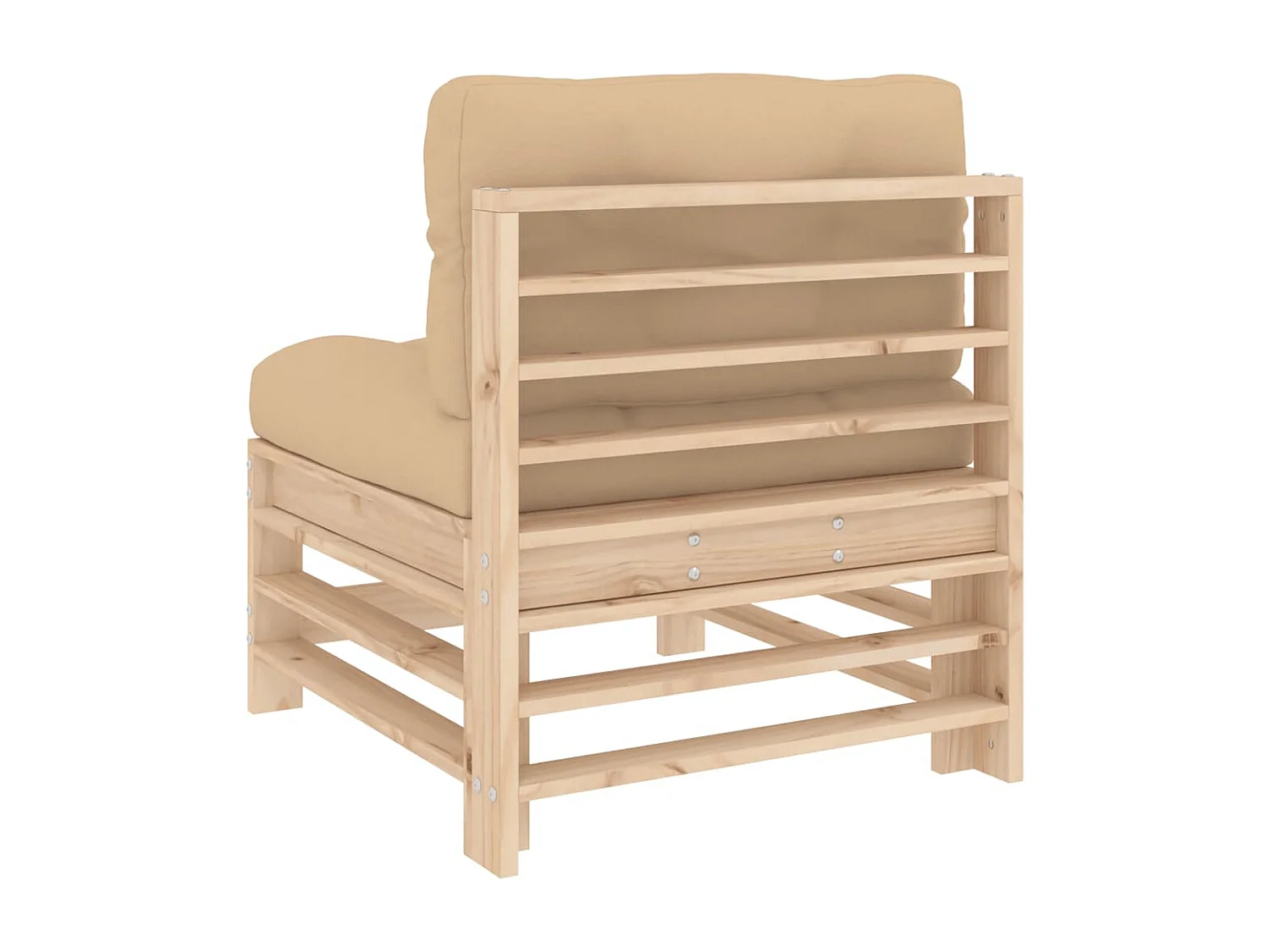 Canapés centraux avec coussins 2 pcs bois de pin massif