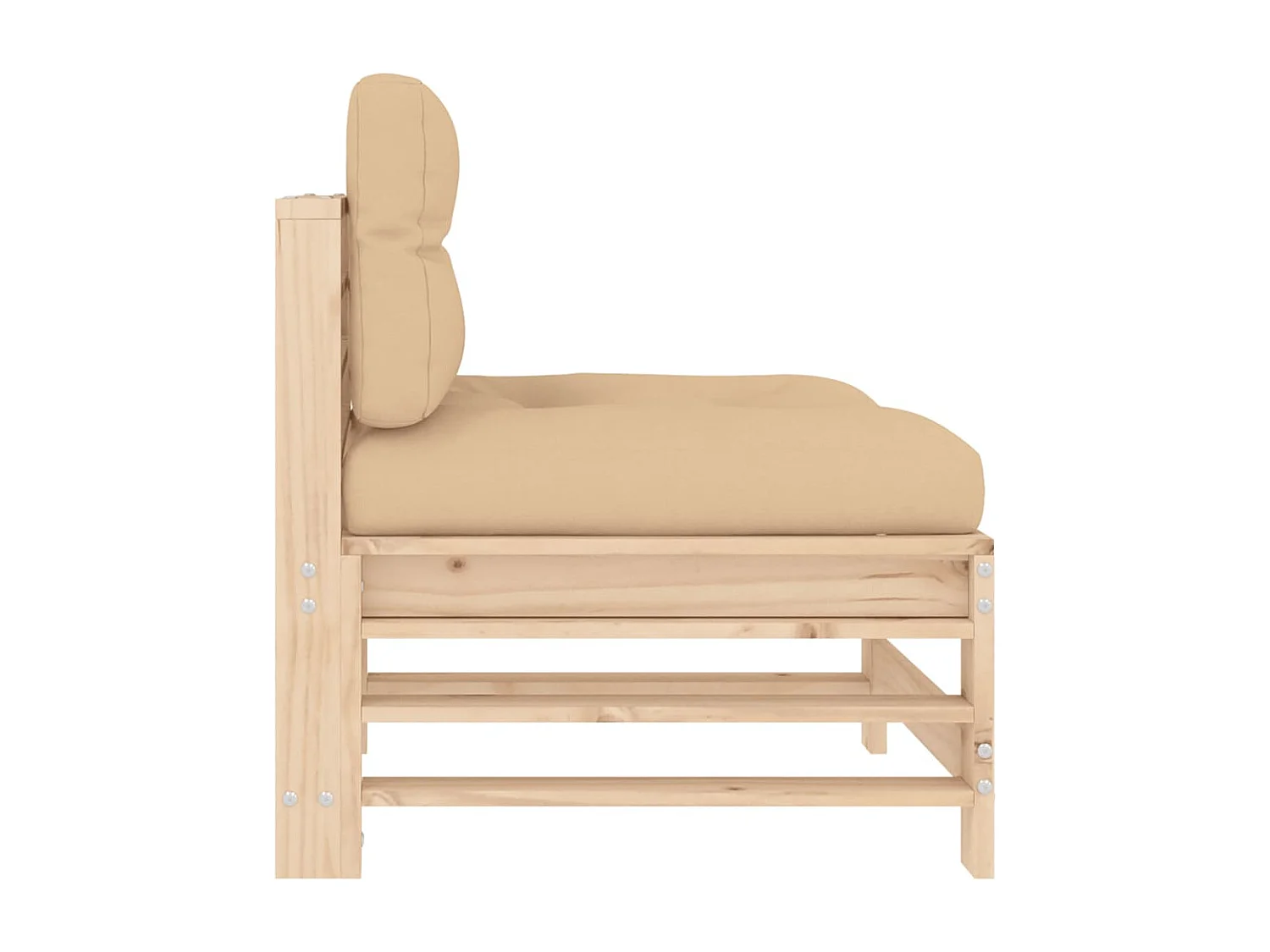 Mittelsofas mit Kissen 2 Stk. Massivholz Kiefer