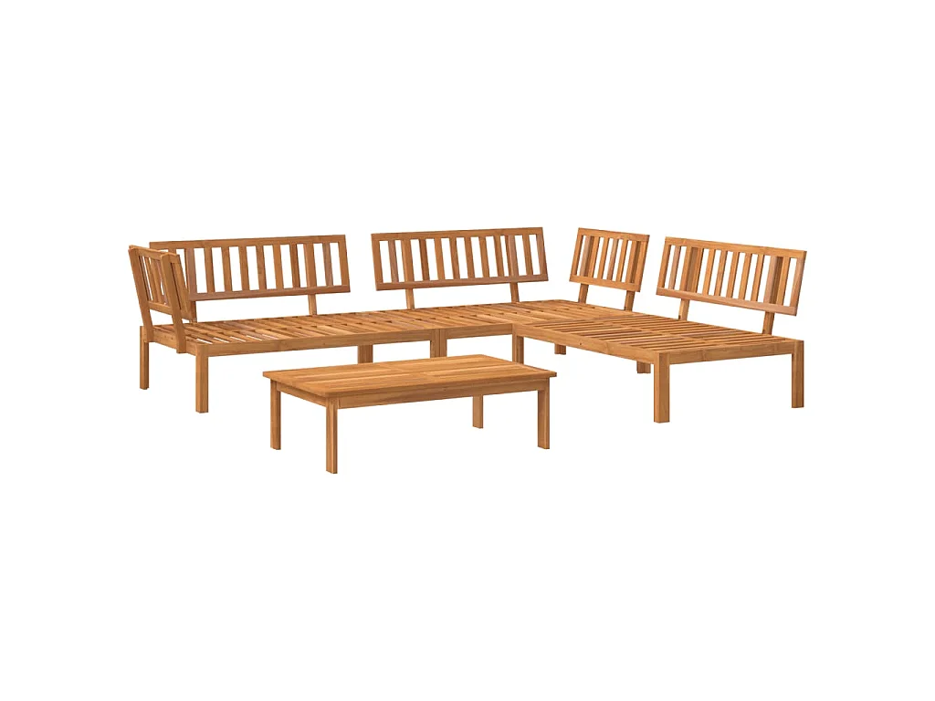 Set Divano Pallet da Giardino 4 pz in Legno Massello di Acacia