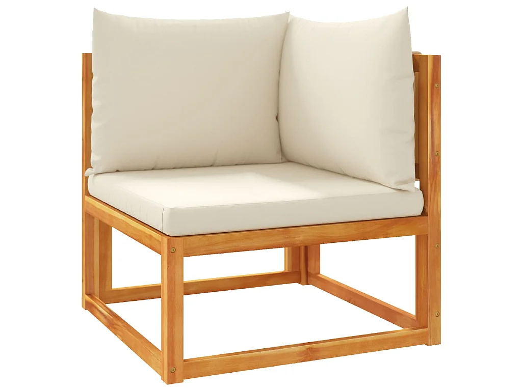 4-tlg. Gartensofa-Set mit Kissen Holz Akazie & Seil