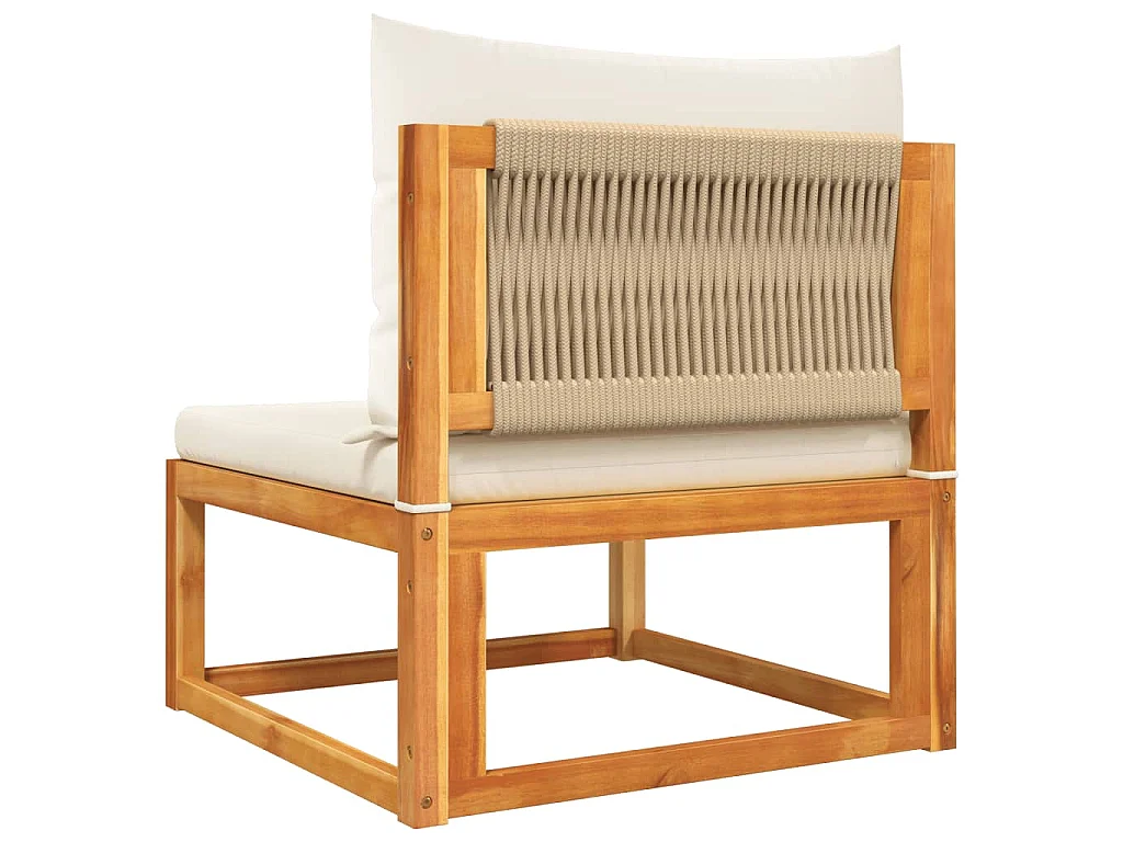 4-tlg. Gartensofa-Set mit Kissen Holz Akazie & Seil