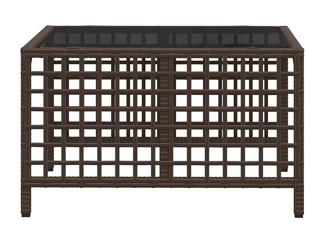 Salon de jardin d'angle et coussins 3 pcs marron résine tressée