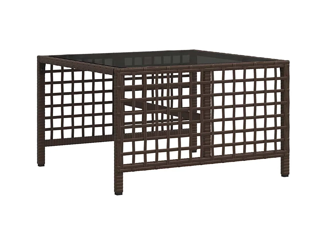 Salon de jardin d'angle et coussins 3 pcs marron résine tressée