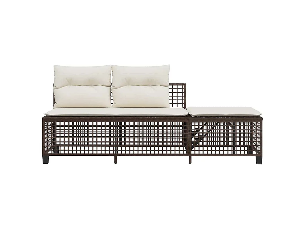 3-tlg. Garten-Ecksofa-Set mit Kissen Braun Poly Rattan