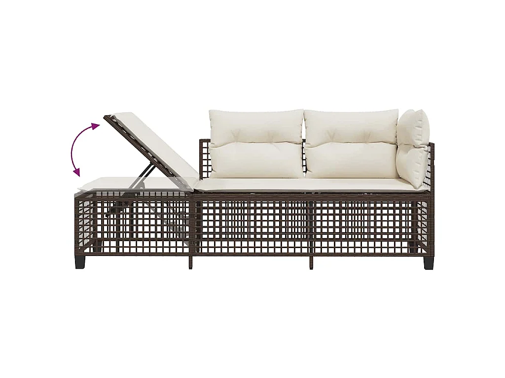 3-tlg. Garten-Ecksofa-Set mit Kissen Braun Poly Rattan