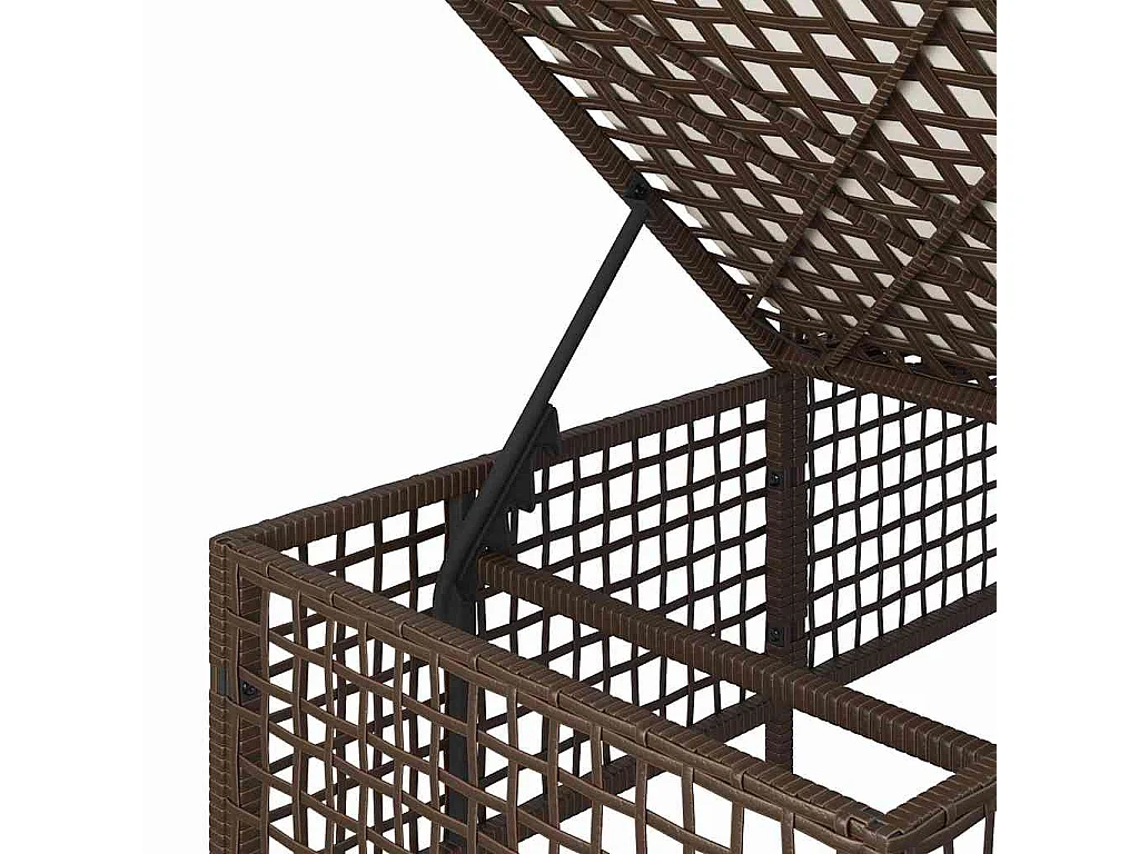 3-delige Loungeset met kussens poly rattan bruin