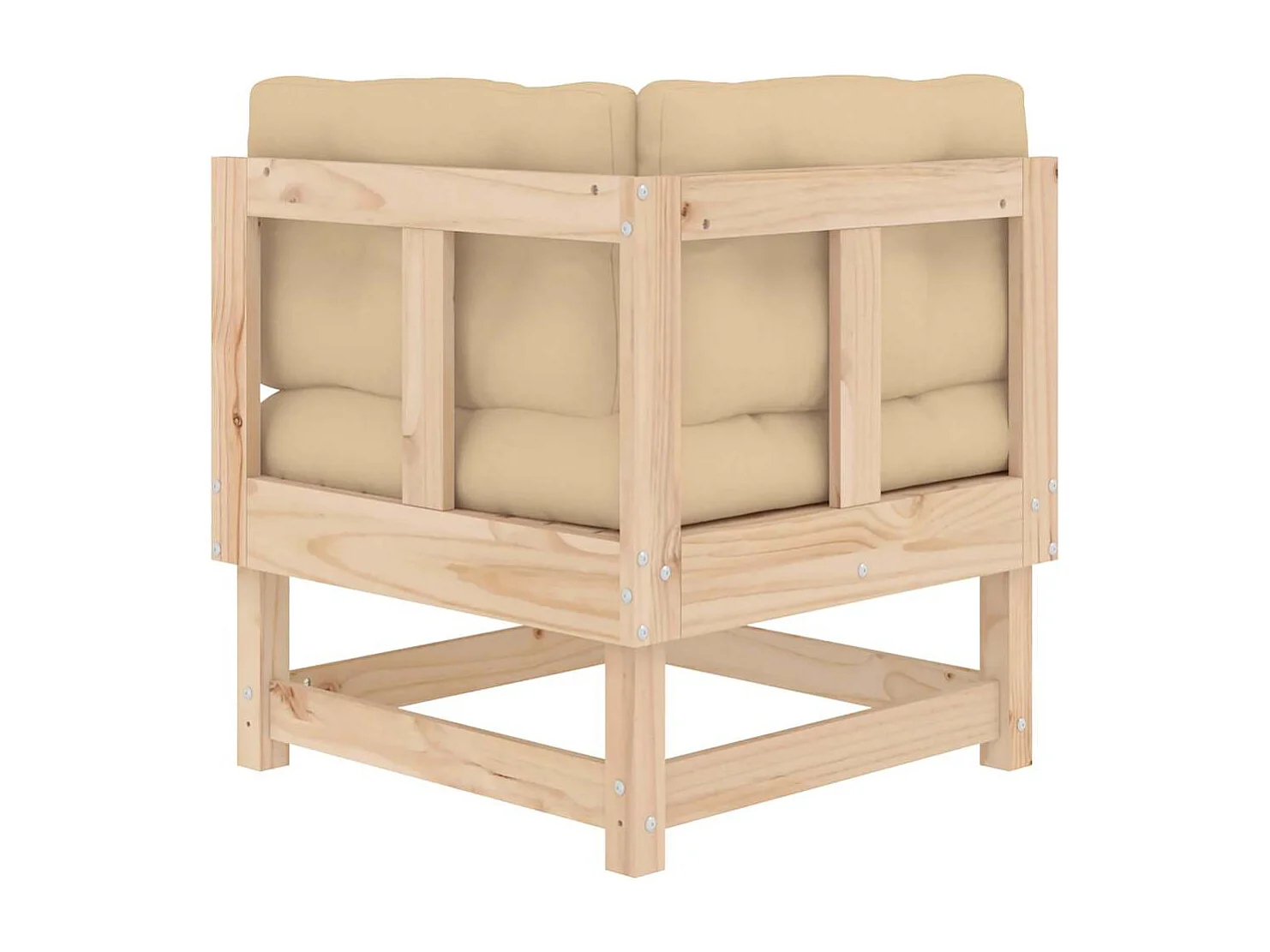 Canapés d'angle avec coussins 2 pcs bois de pin massif