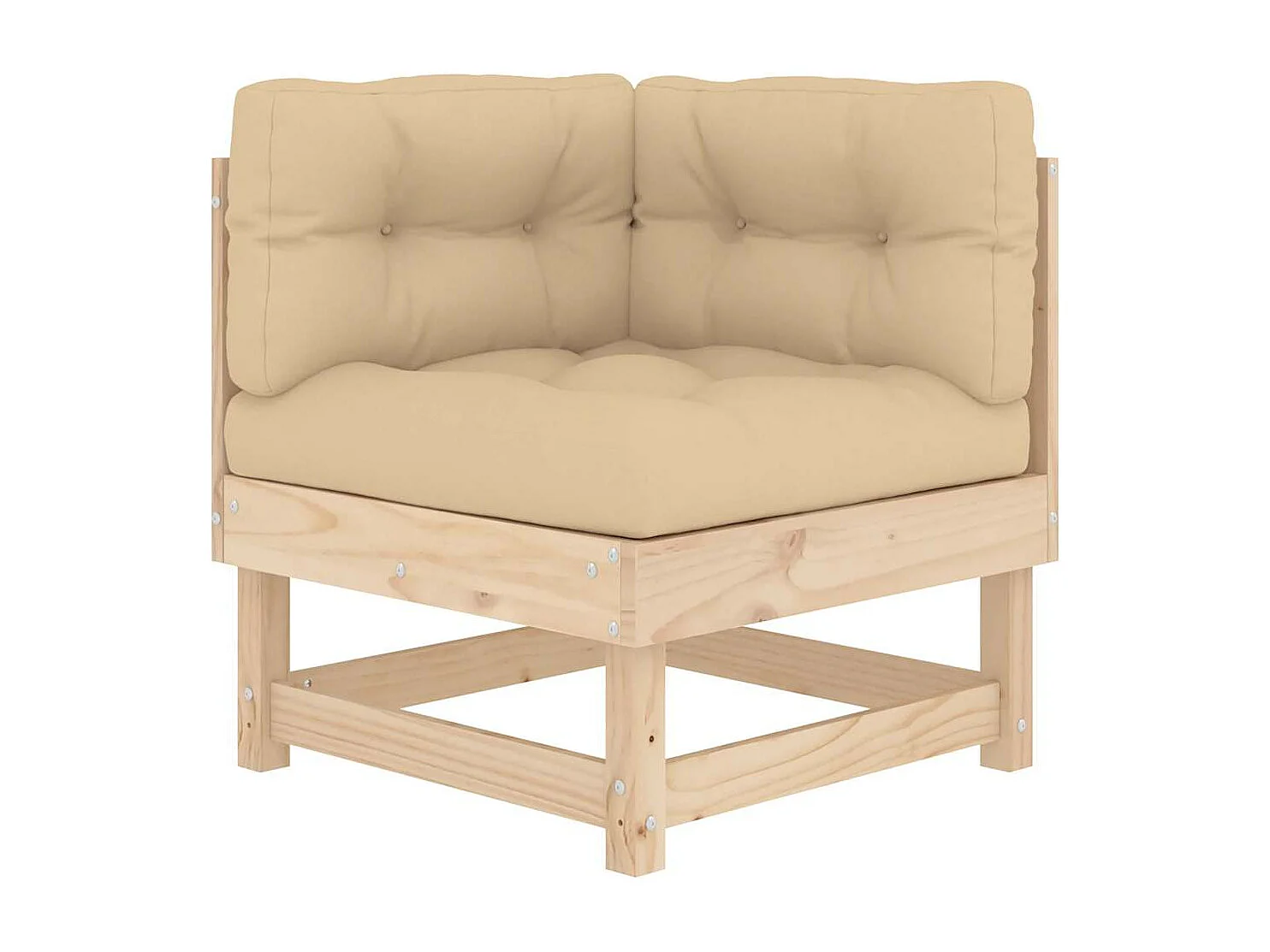 Sofás esquineros con cojines 2 uds madera maciza de pino