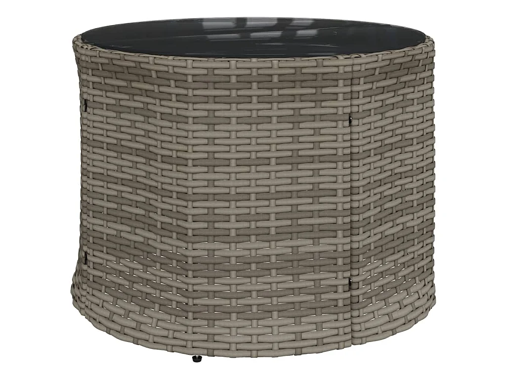 Divano Giardino Tavolo Cuscini Semicircolare Grigio Polyrattan
