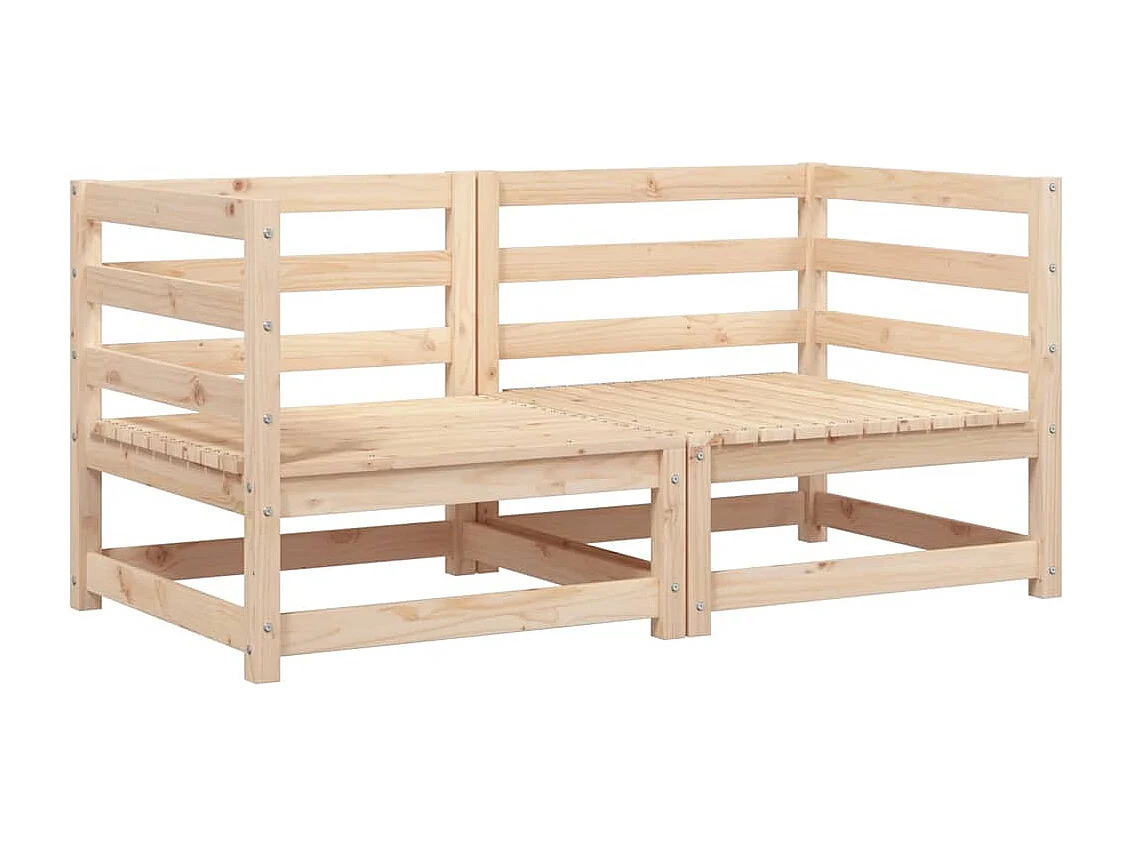Canapés d'angle de jardin 2 pcs 70x70x67 cm bois de pin massif