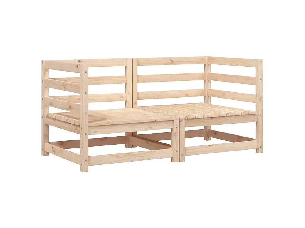 Canapés d'angle de jardin 2 pcs 70x70x67 cm bois de pin massif