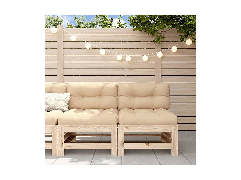 Garten-Mittelsofas 2 Stk. Massivholz Kiefer