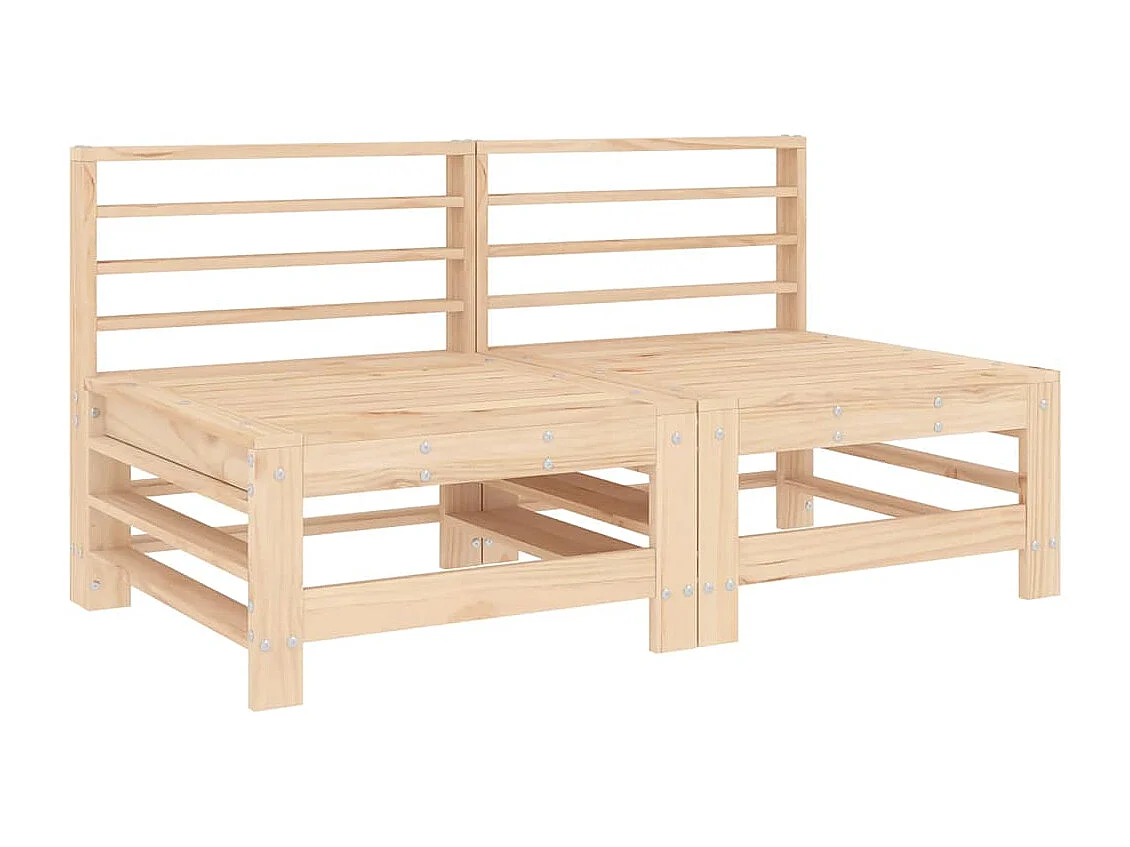 Tuinmiddenbanken 2 st massief grenenhout