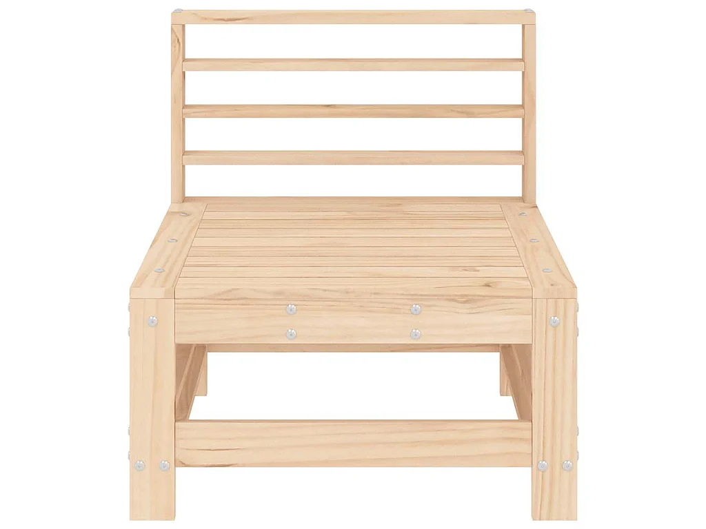 Divani Centrali da Giardino 2 pz in Legno Massello di Pino