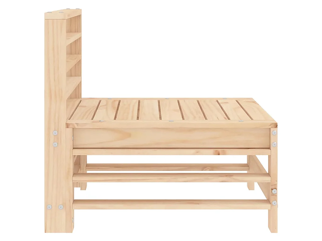Divani Centrali da Giardino 2 pz in Legno Massello di Pino