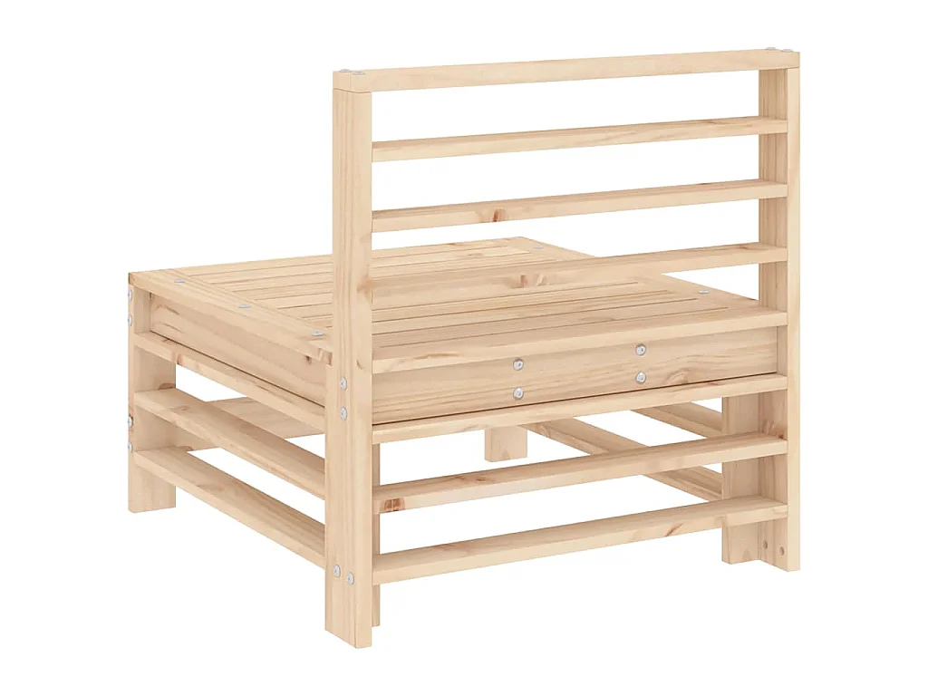 Divani Centrali da Giardino 2 pz in Legno Massello di Pino