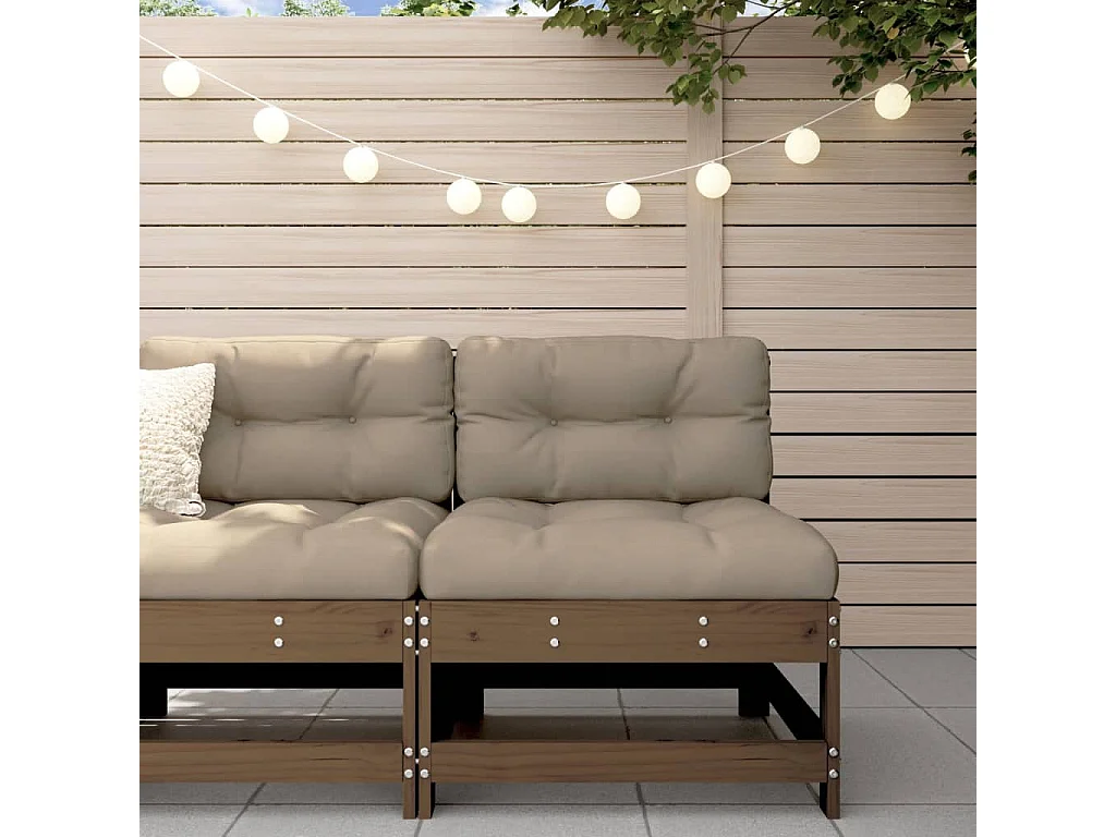 Garten-Mittelsofa Honigbraun Massivholz Kiefer