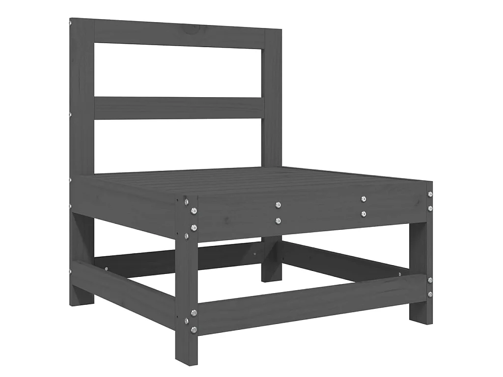 Garten-Mittelsofa Grau Massivholz Kiefer