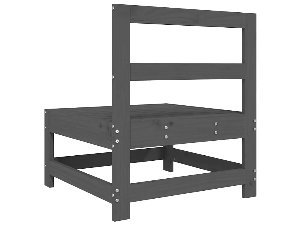 Garten-Mittelsofa Grau Massivholz Kiefer