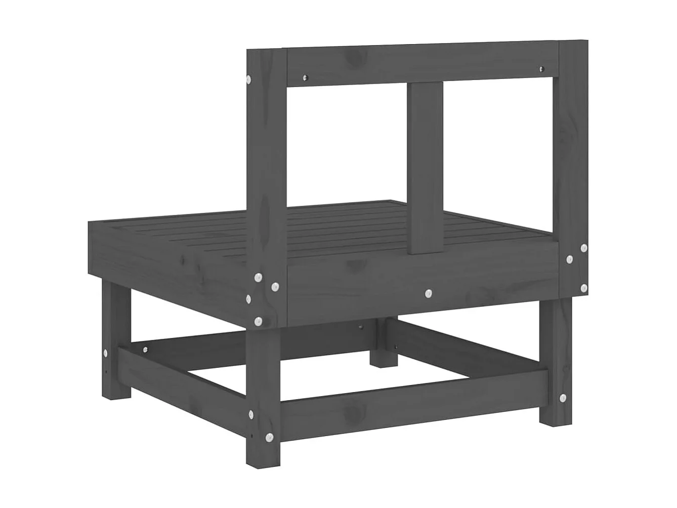 Tuinmiddenbank massief grenenhout grijs