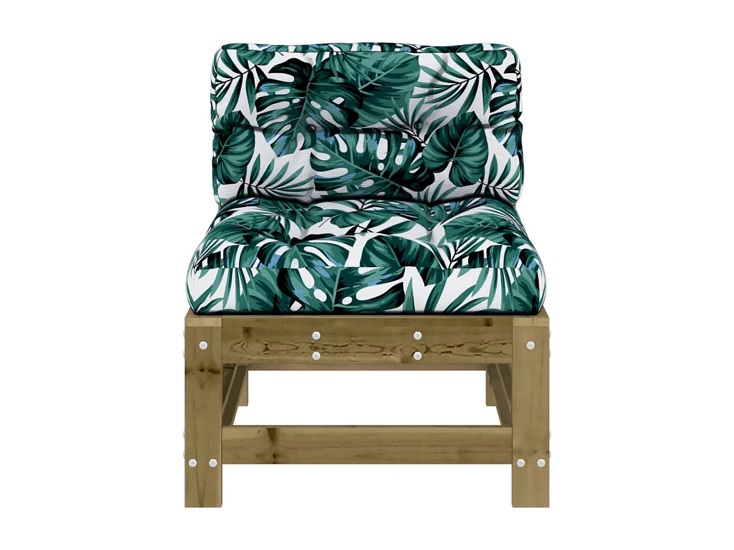 Canapés centraux avec coussins 2 pcs bois de pin imprégné