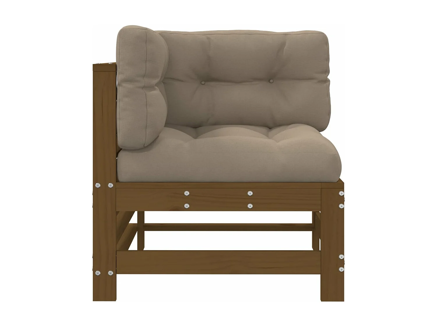 Ecksofas mit Kissen 2 Stk. Honigbraun Massivholz Kiefer