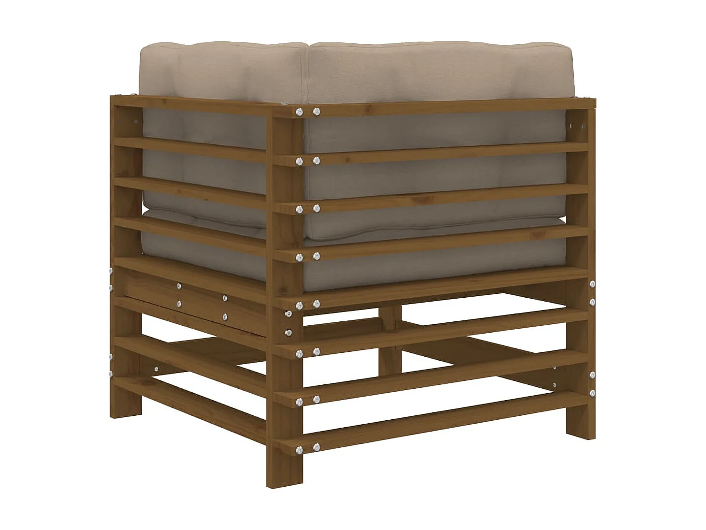 Ecksofas mit Kissen 2 Stk. Honigbraun Massivholz Kiefer