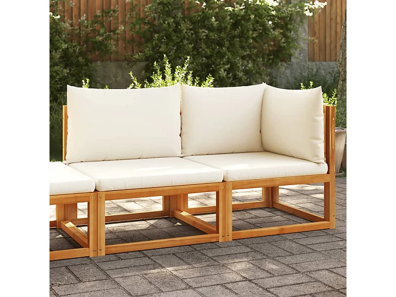 Canapé de jardin avec coussins 2 places Bois d'acacia et corde