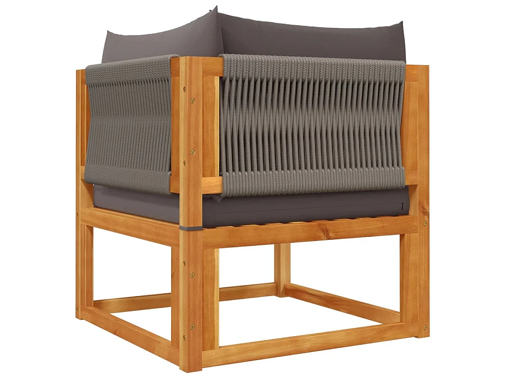 7-tlg. Gartensofa-Set mit Kissen Holz Akazie & Seil