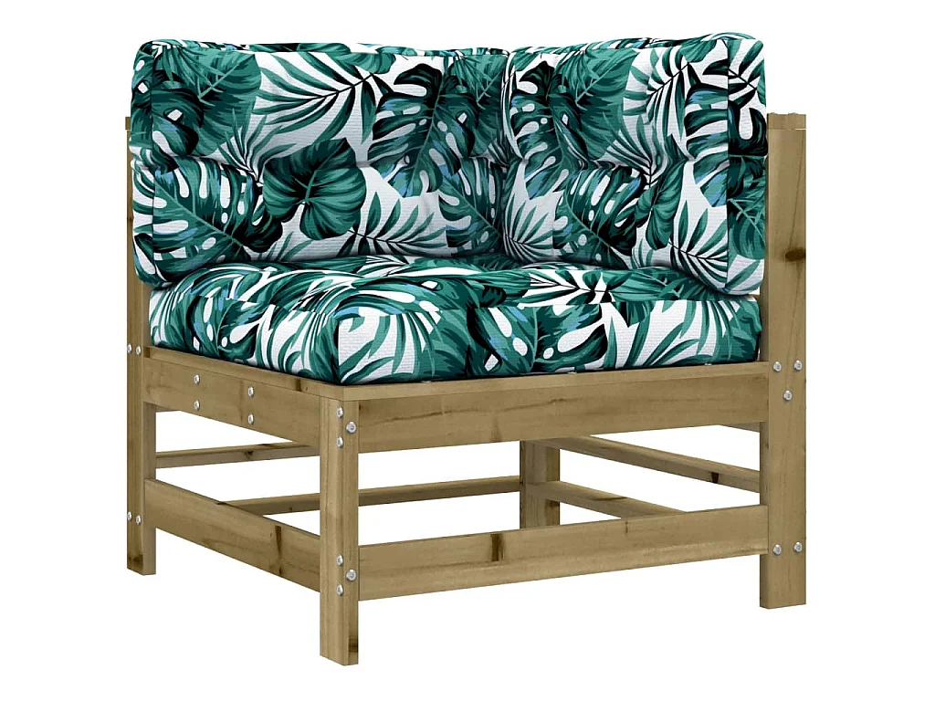 Ecksofa mit Kissen Kiefernholz Imprägniert