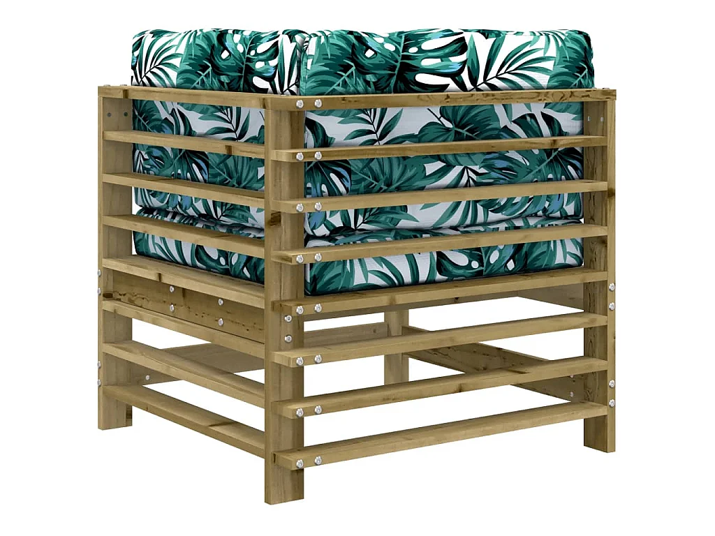 Ecksofa mit Kissen Kiefernholz Imprägniert