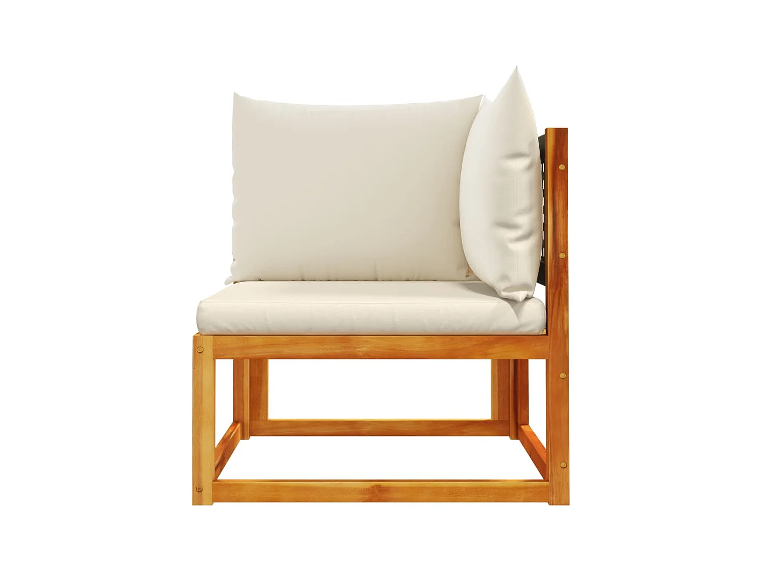 Canapé d'angle de jardin avec coussins en bois d'acacia et rotin