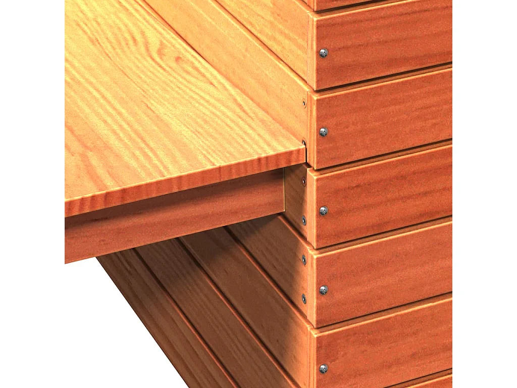 Banc avec jardinières cire marron 167,5x60x65cm bois massif pin