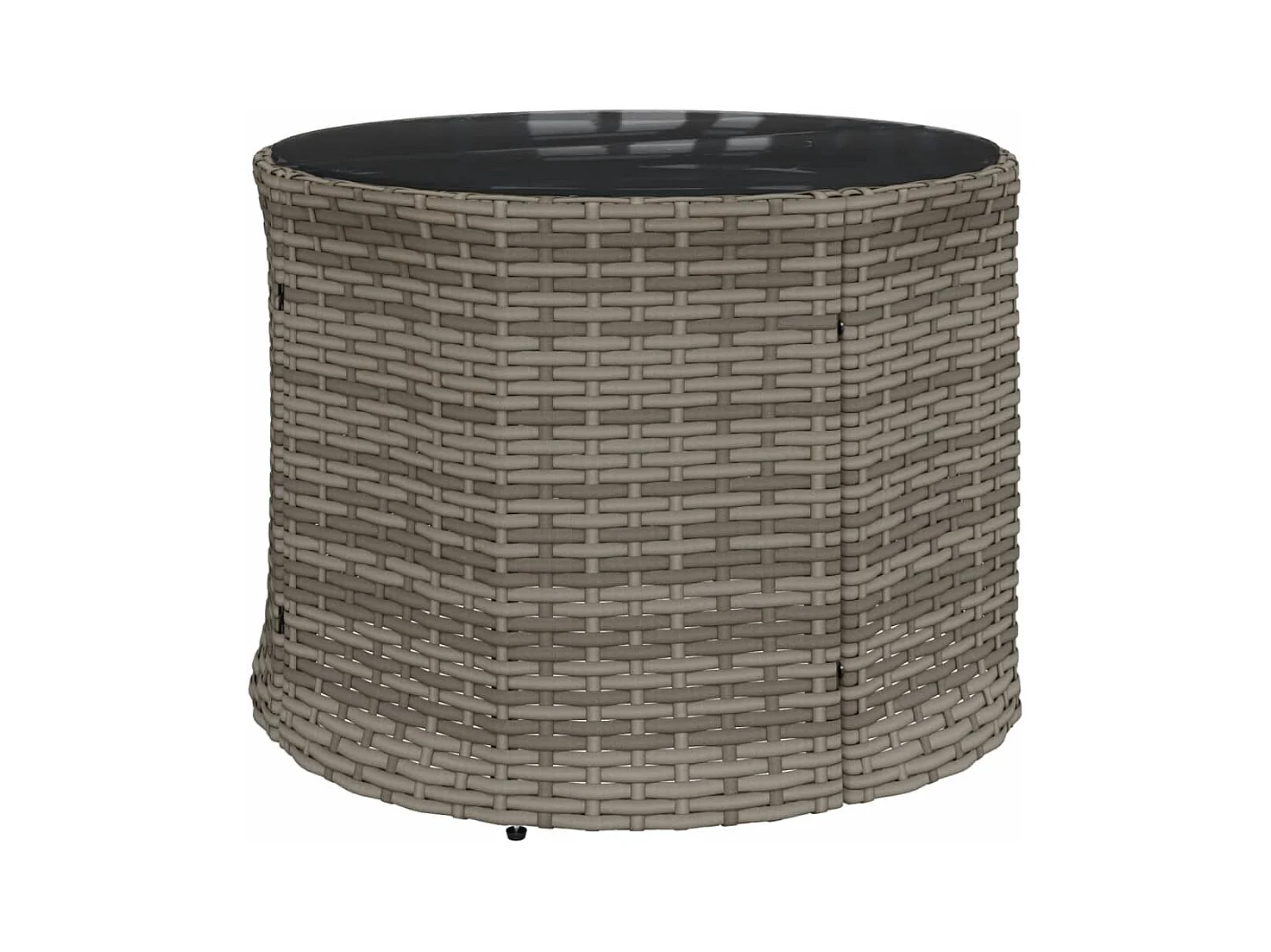 Tuinbank met tafel en kussens halfrond poly rattan grijs