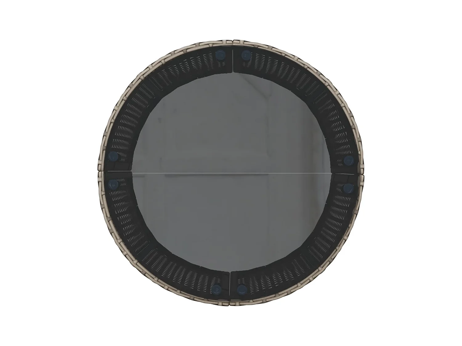 Tuinbank met tafel en kussens halfrond poly rattan grijs