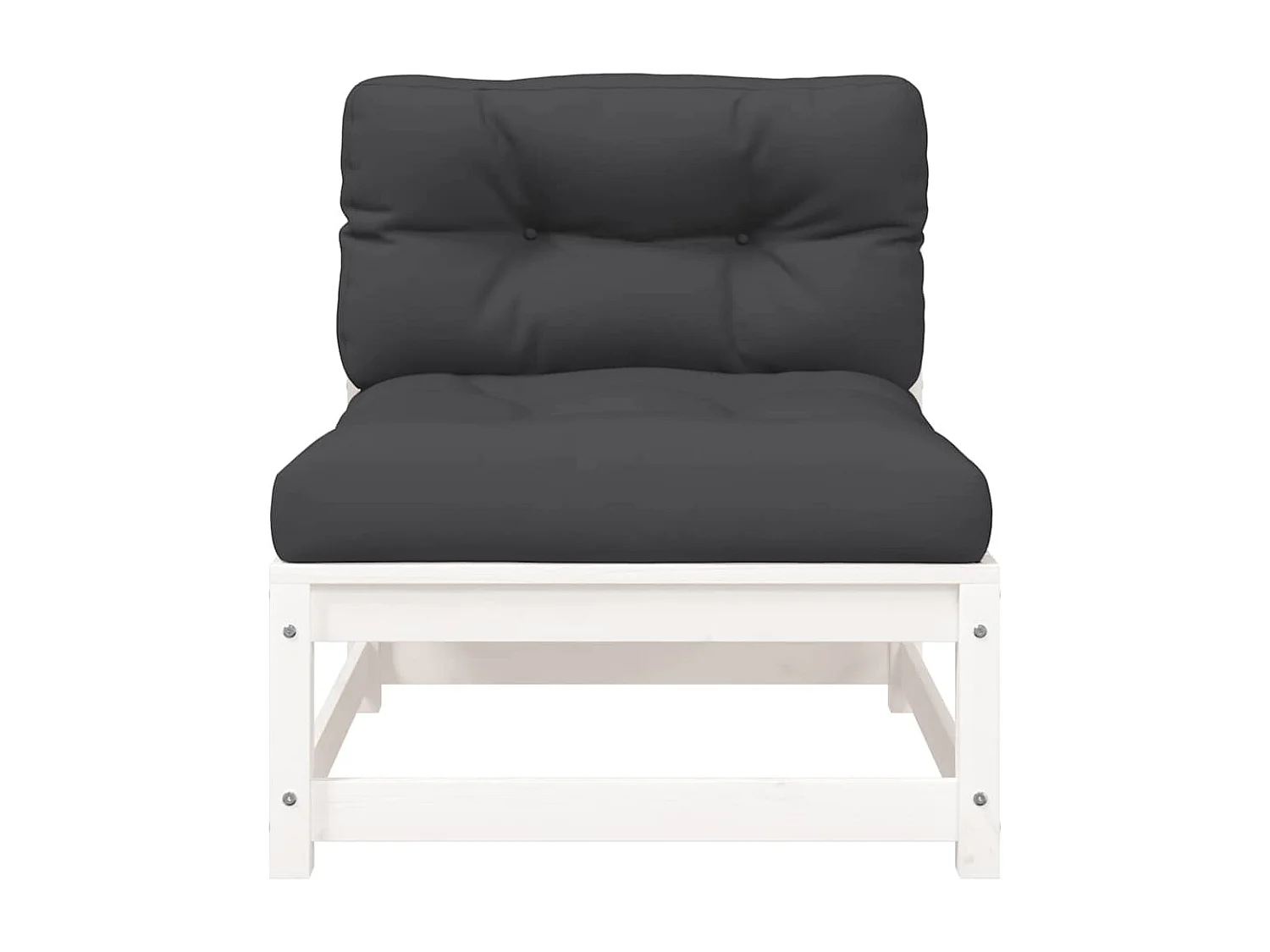 Canapés de jardin sans accoudoirs coussins 2pcs bois massif pin