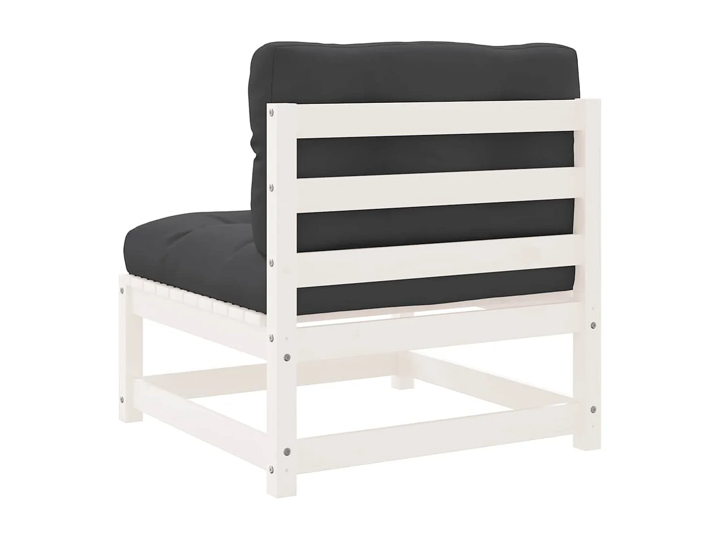 Canapés de jardin sans accoudoirs coussins 2pcs bois massif pin