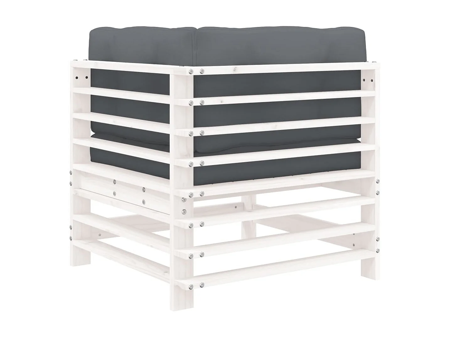 Sofá esquinero con cojines madera maciza de pino blanco